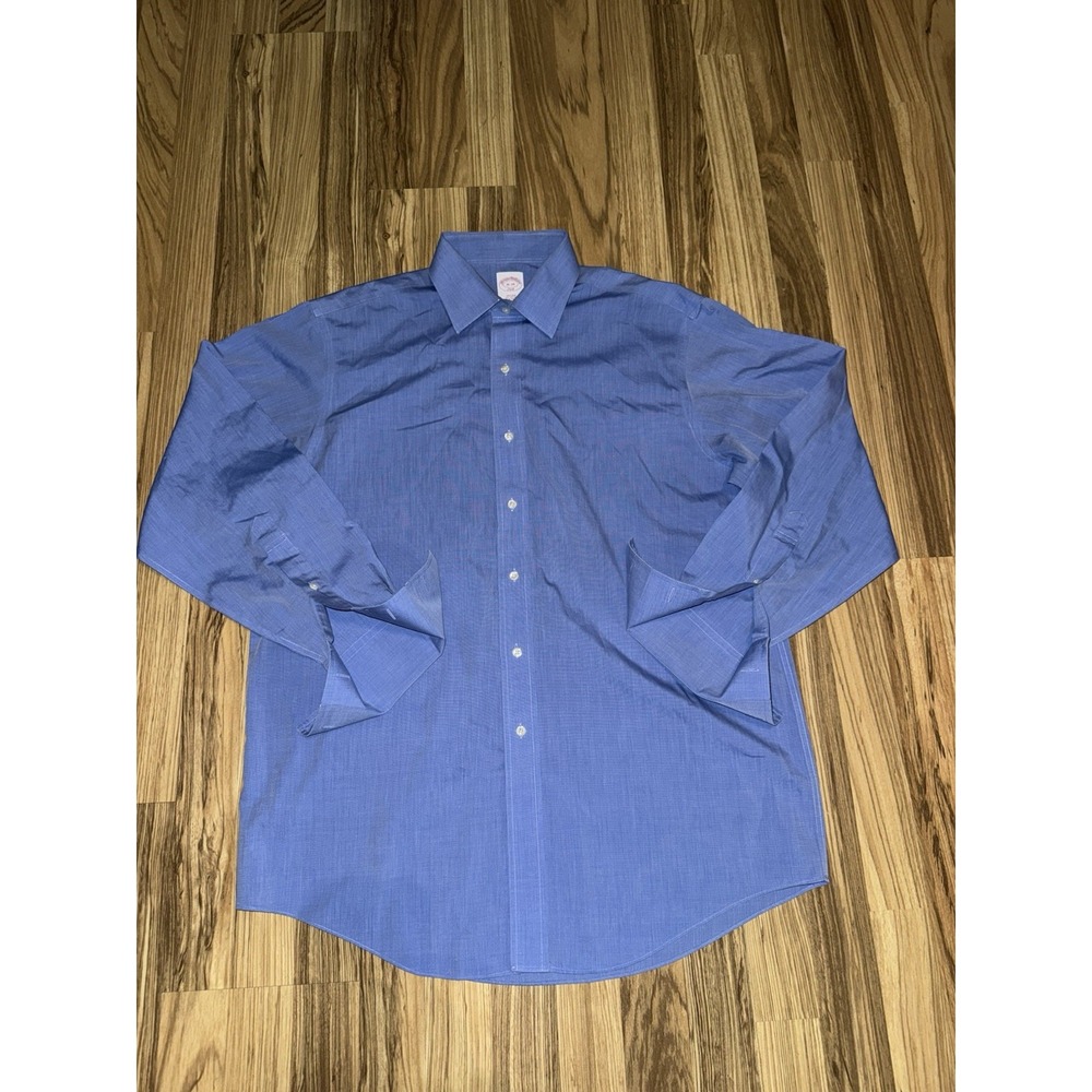 Brooks Brothers Men's Button Down Shirt 16 - 34 Blue Dress Formal